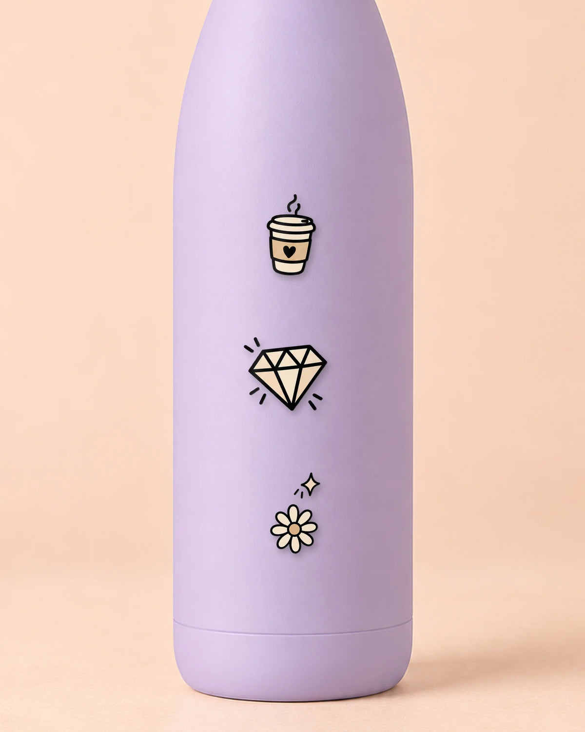 Tiny Doodles mini patches on a water bottle