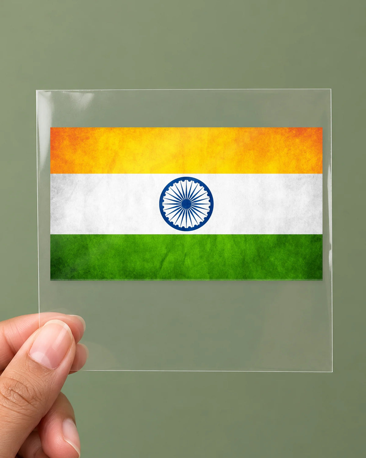 Tiranga hard surface patch on clear film
