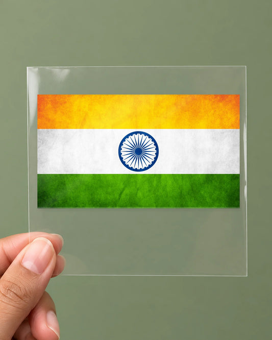 Tiranga hard surface patch on clear film