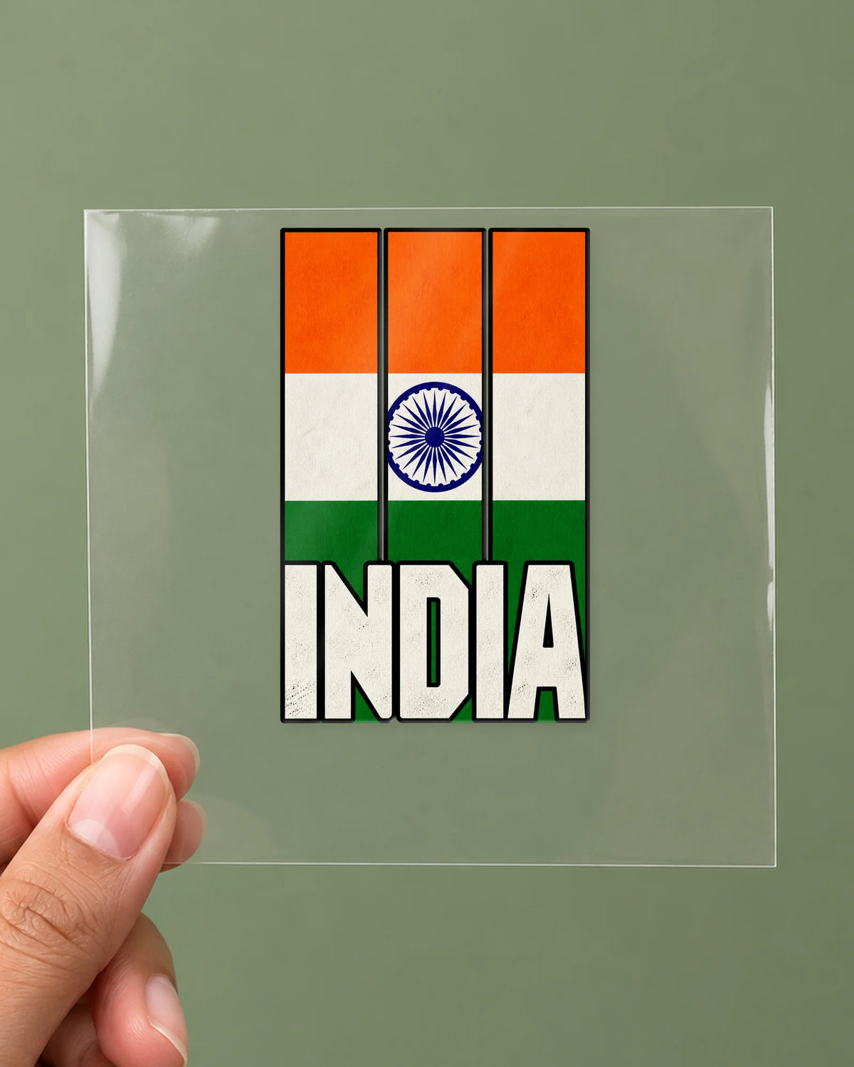 Tiranga India hard surface patch on clear film