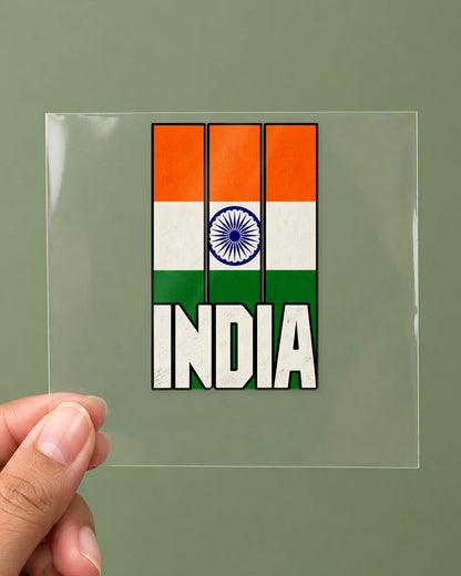 Tiranga India hard surface patch on clear film