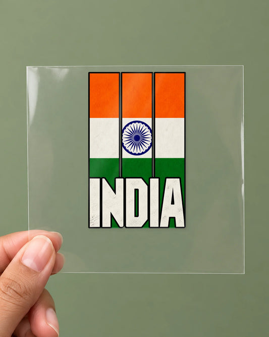 Tiranga India hard surface patch on clear film
