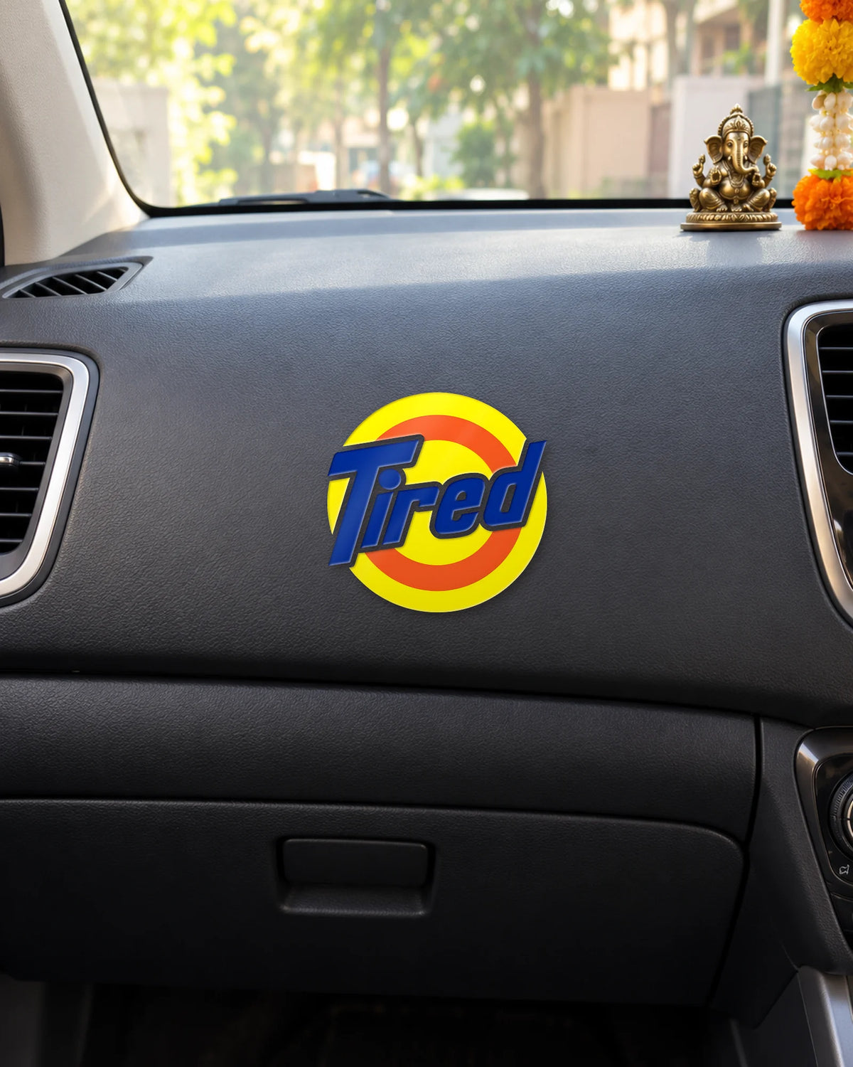 Tired But Still Functioning sticker mockup