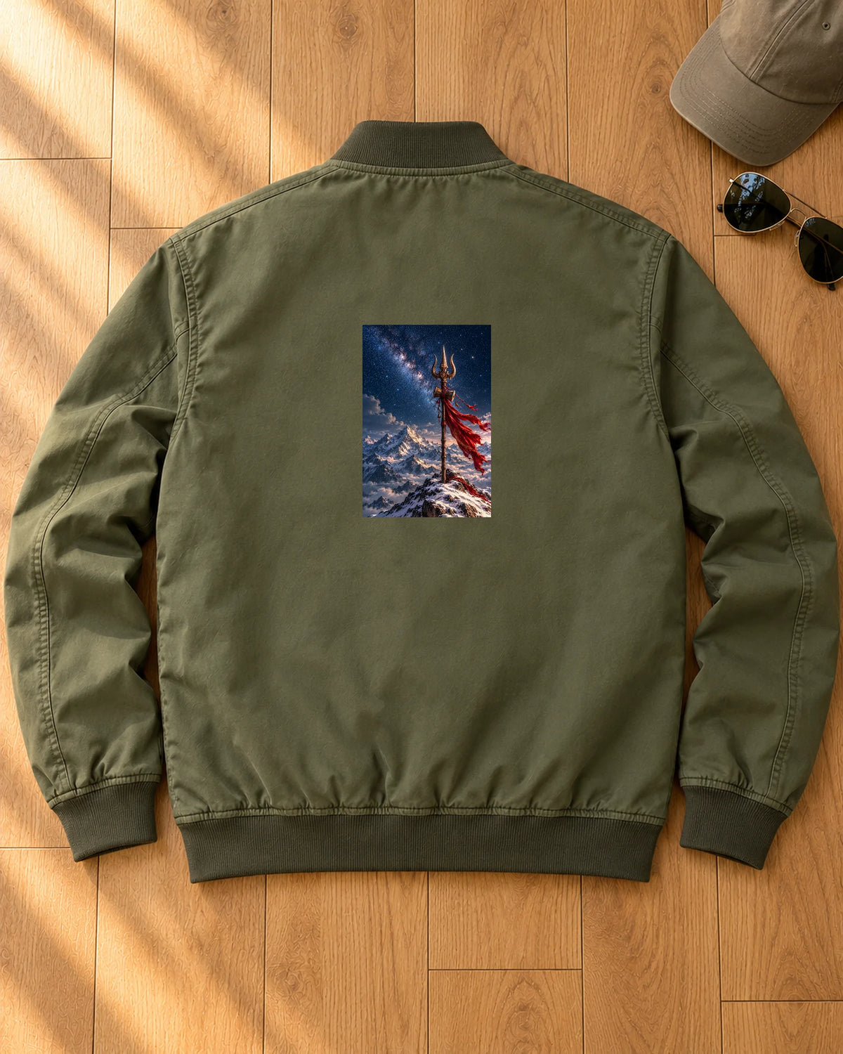Kailash Trishul iron-on patch on clothes