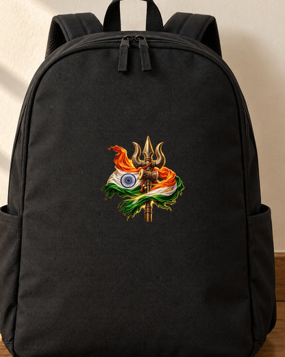 Trishul Tiranga iron-on patch on clothes