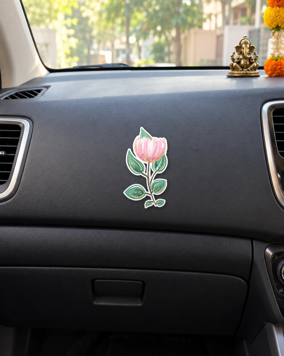 Blushing Tulip sticker mockup
