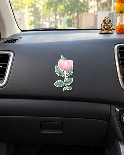 Blushing Tulip sticker mockup