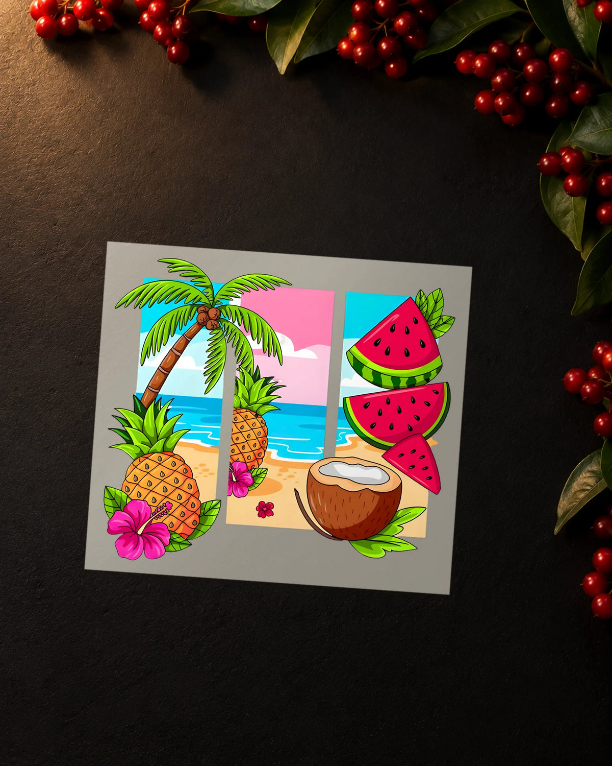 Tropical Triptych iron-on patch transfer