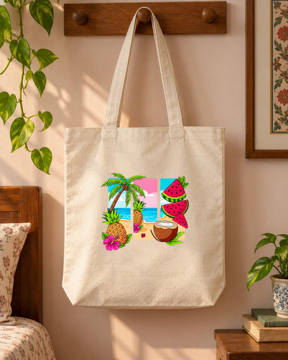 Tropical Triptych iron-on patch on clothes