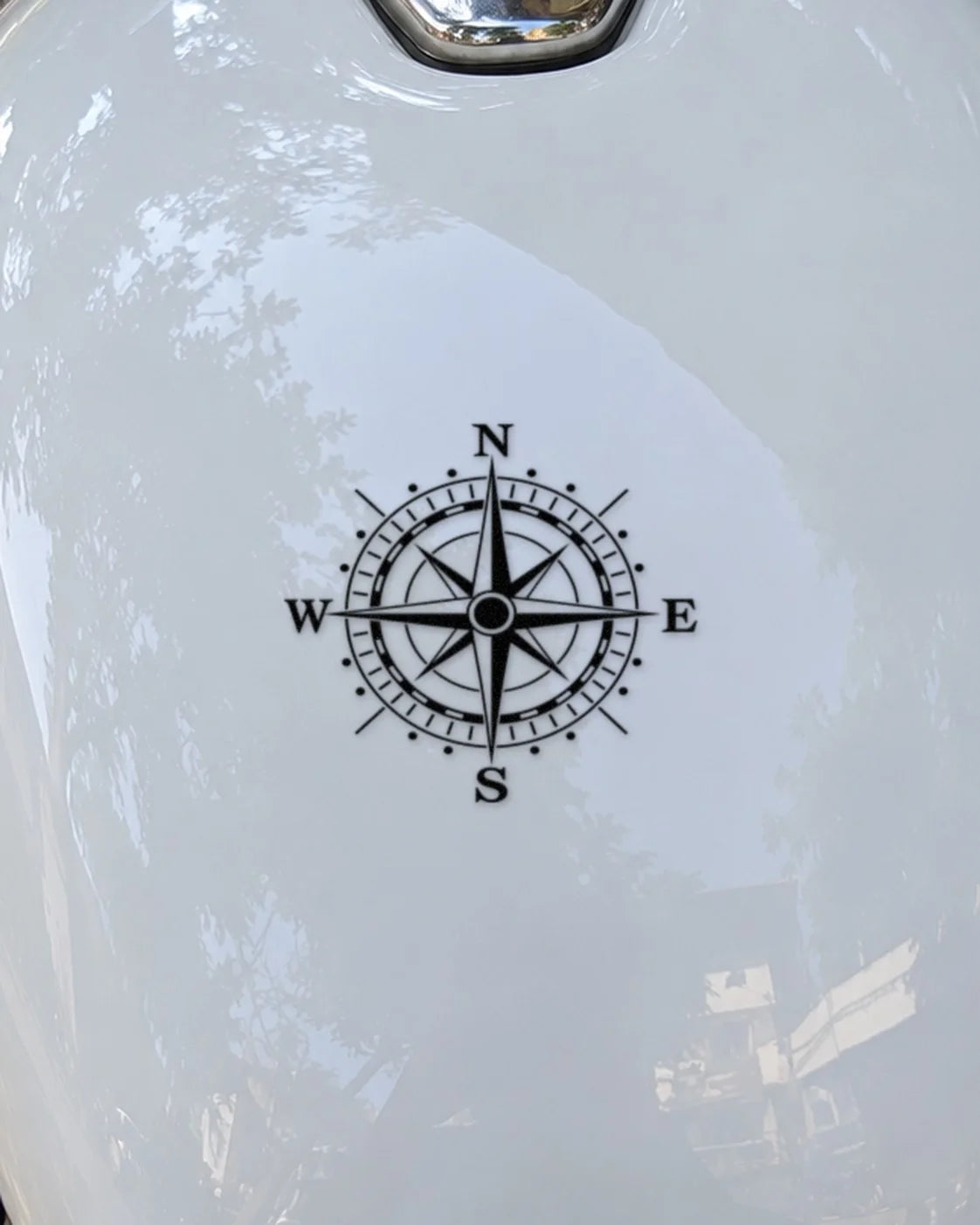 True North bike patch in black ink on a bike