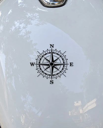 True North bike patch in black ink on a bike