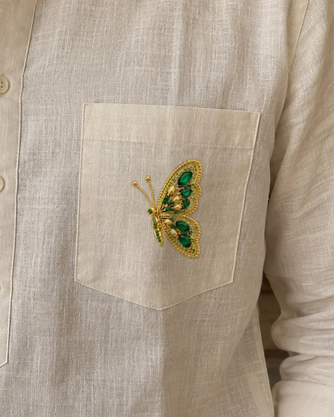 Udti Panna Titli embroidery-look iron-on patch | Thread Theory