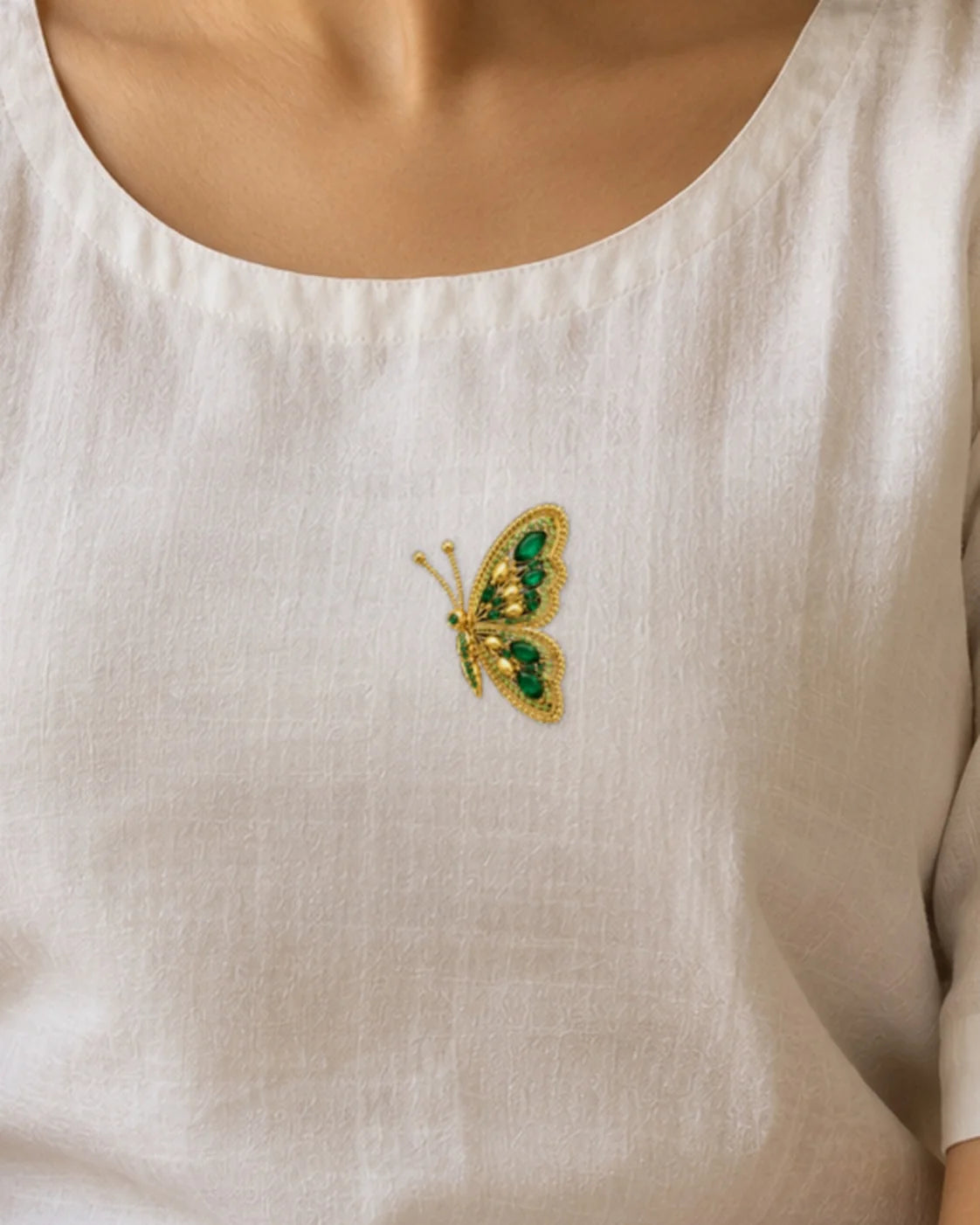 Udti Panna Titli embroidery-look iron-on patch | Thread Theory