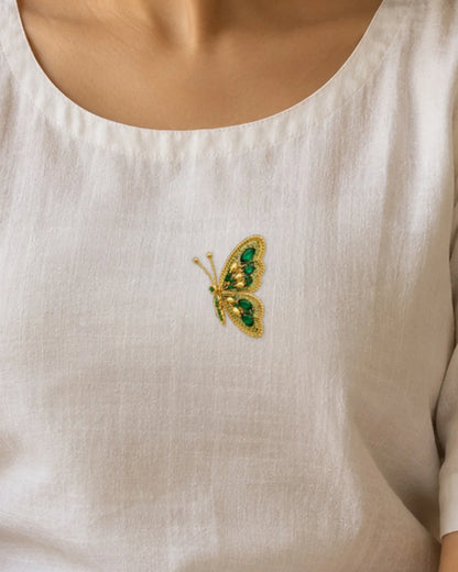 Udti Panna Titli embroidery-look iron-on patch | Thread Theory