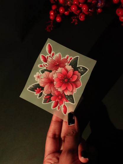Scarlet Bloom Burst | Iron on patch | Pinterest Flowers
