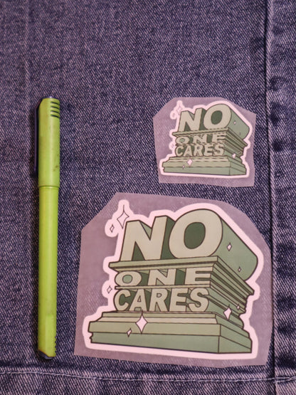 No One Cares | Iron-on Patch | Moodvertising