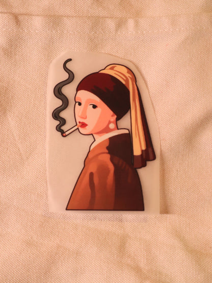 Smokin’ Girl With a Pearl | Iron-on Patch | Girlie Pop