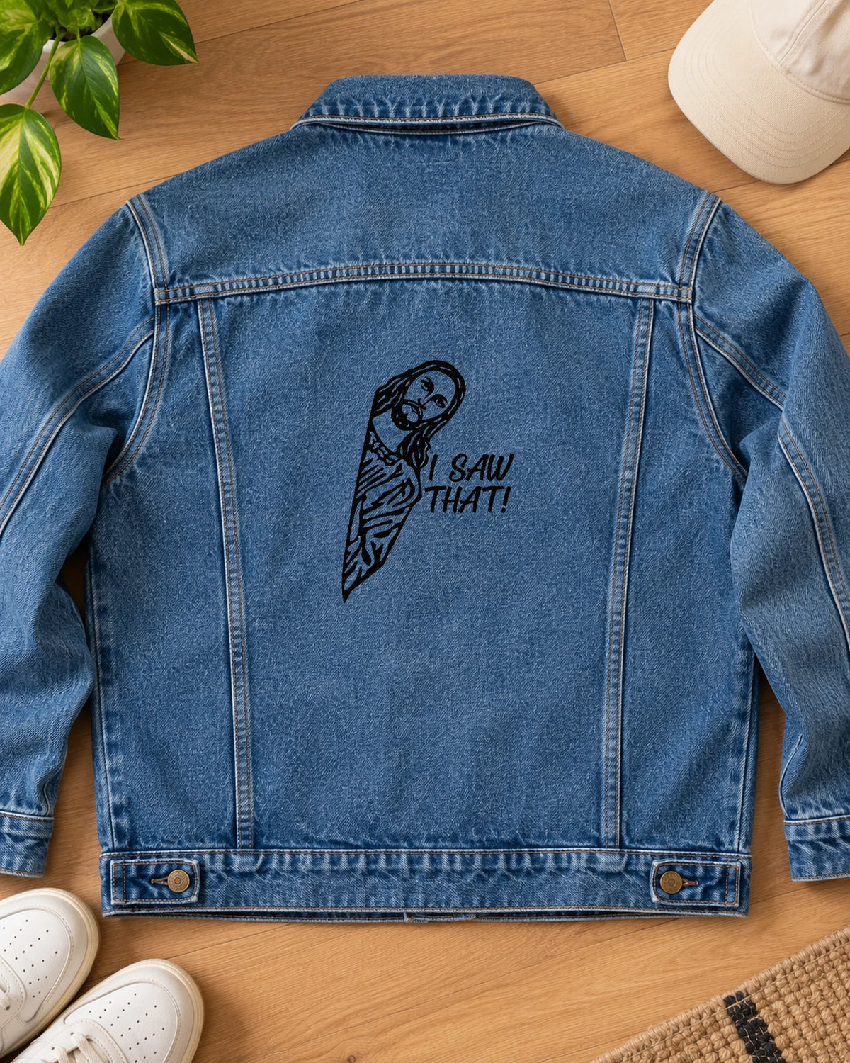 Watch & Warn iron-on patch on clothes