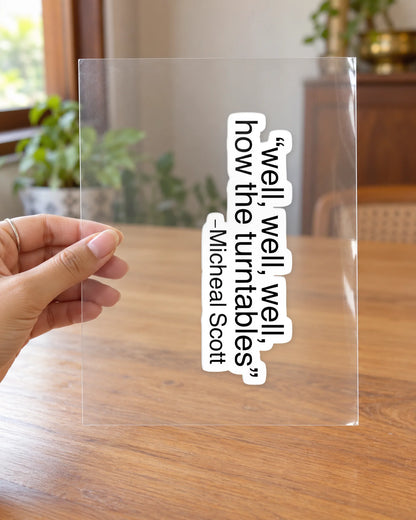 Well, well, well.. hard surface patch on clear film