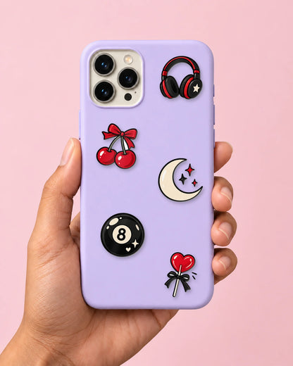 Y2K Grunge mini patches on a phone case