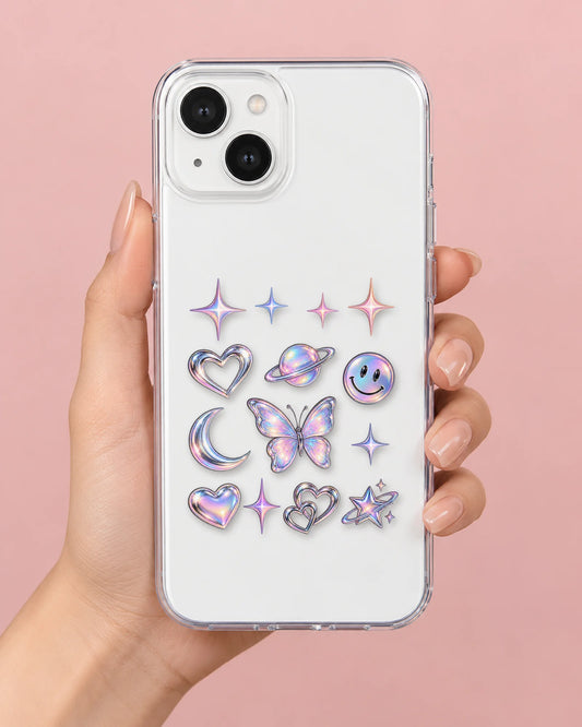 Y2K Sparkle phone makeover pack on a phone case