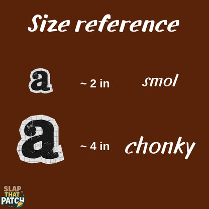 Rustic Type | Iron-on Patch | Alphabet Sticker (Lowercase)