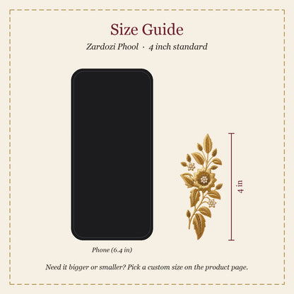Zardozi Phool embroidery-look iron-on patch | Thread Theory