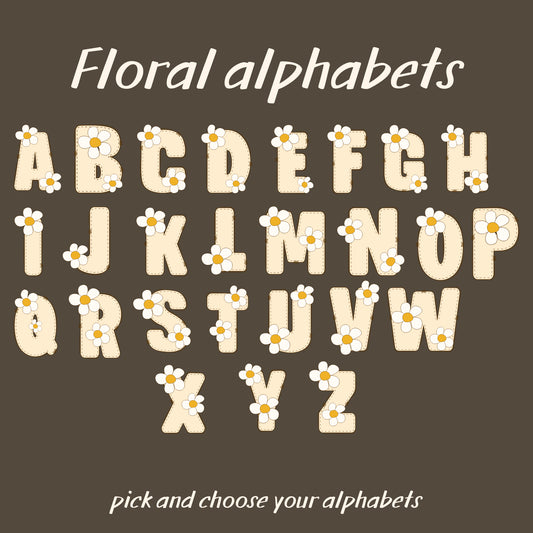 Bloom Font | Iron-on Patch | Floral Alphabet Sticker