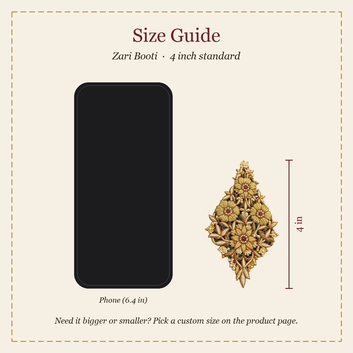 Zari Booti embroidery-look iron-on patch | Thread Theory