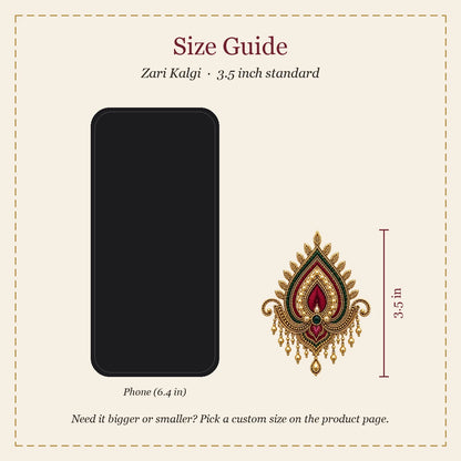 Zari Kalgi embroidery-look iron-on patch | Thread Theory