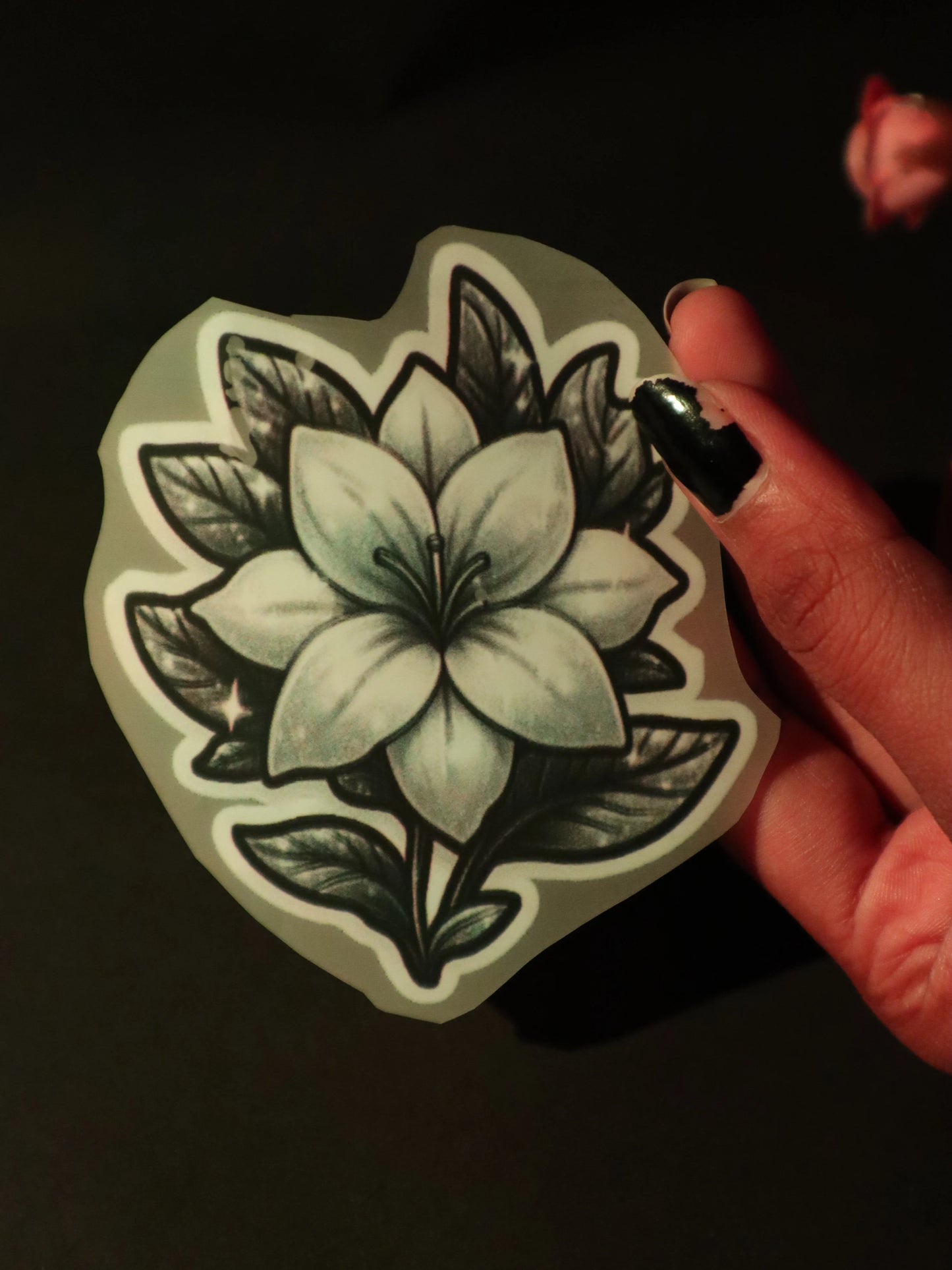 Noir Lily Elegance | Iron on patch | Pinterest Flowers