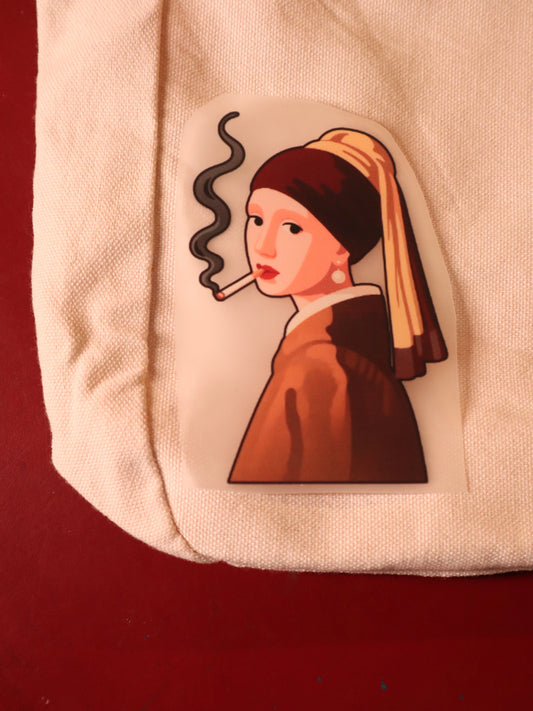 Smokin’ Girl With a Pearl | Iron-on Patch | Girlie Pop